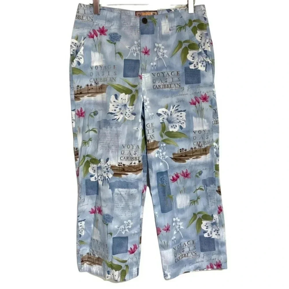 Caribbean Joe 10 cruise print capris